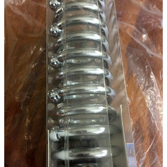 Deluxe Metal Shower Hooks 12 Silver Colored Metal Ball Hooks Living Home New - Picture 3 of 6